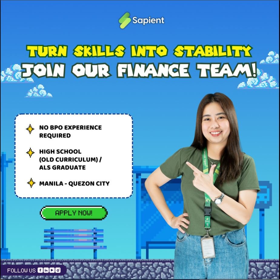 Fresh Grad accepted - Finance Account (CSR) - Quezon City